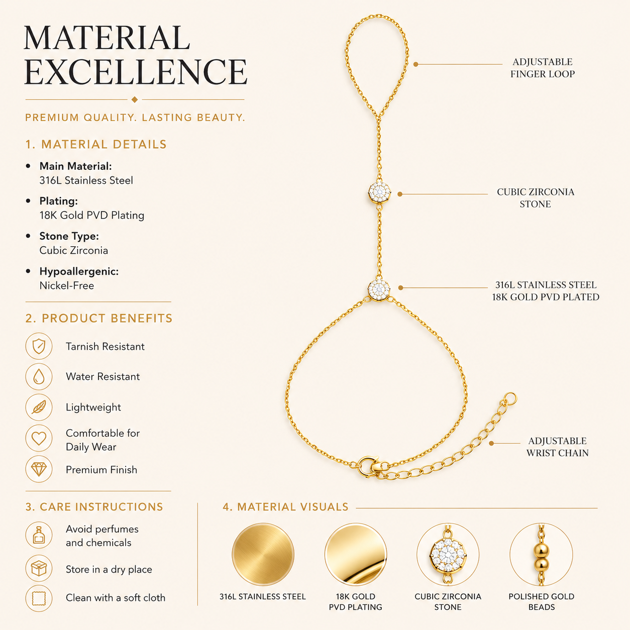 Crystal Dot Hand Chain