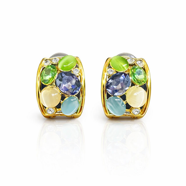 Mosaic Gem Hoop Earring