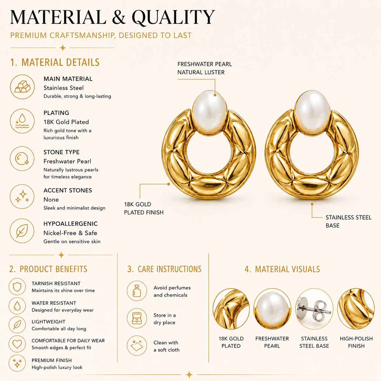 Luna Pearl Hoop Earrings
