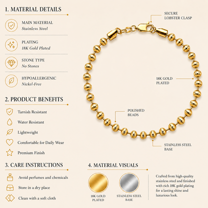 Gold Beaded Bracelet