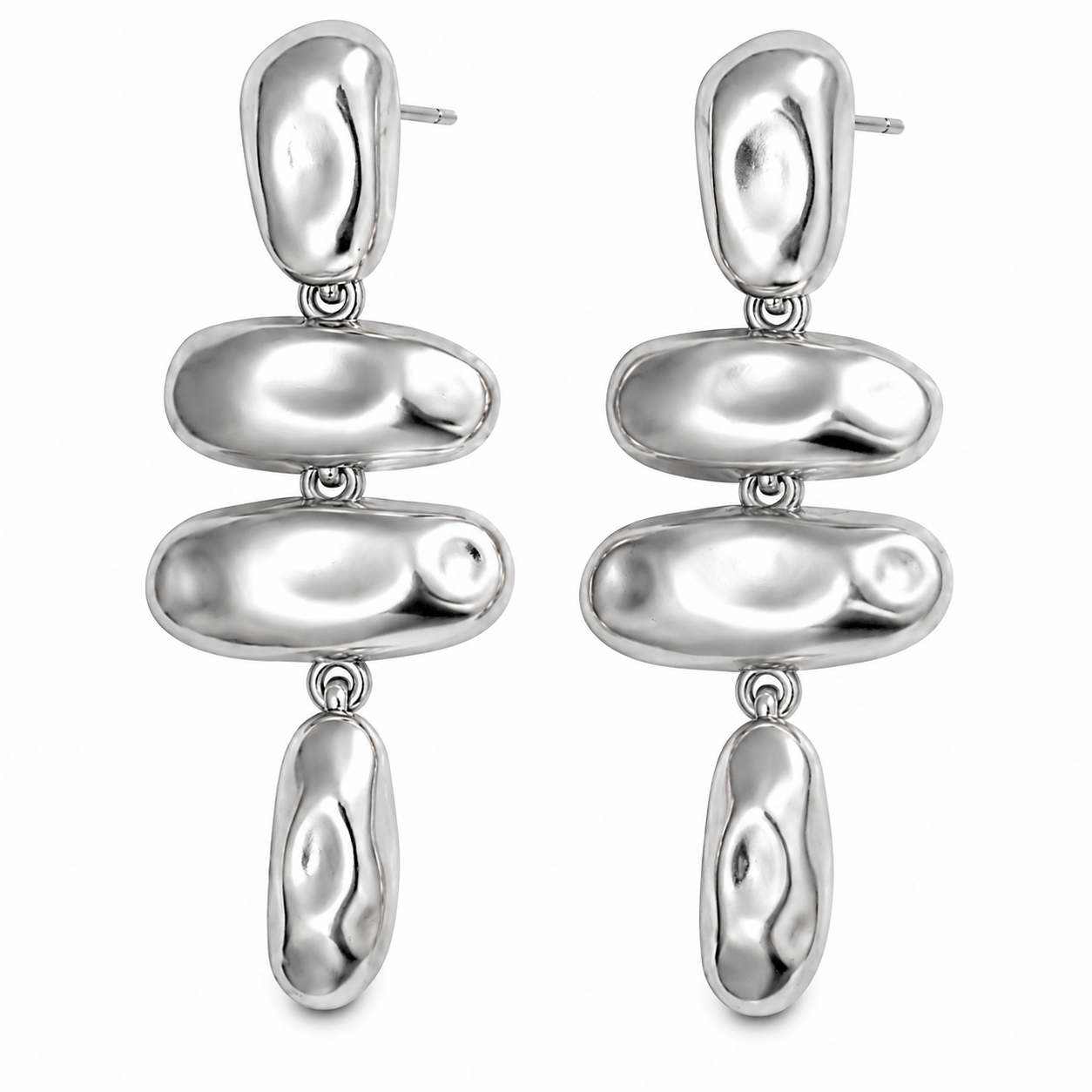 Liquid Drop Silver Earrings