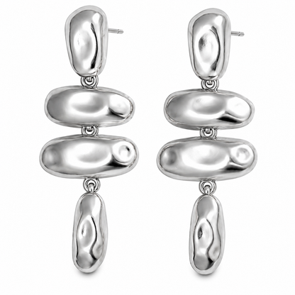 Liquid Drop Silver Earrings