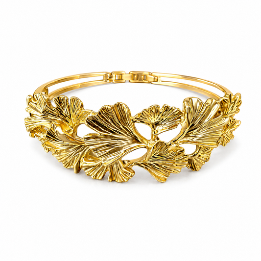 Golden Leaf Cuff Bracelet