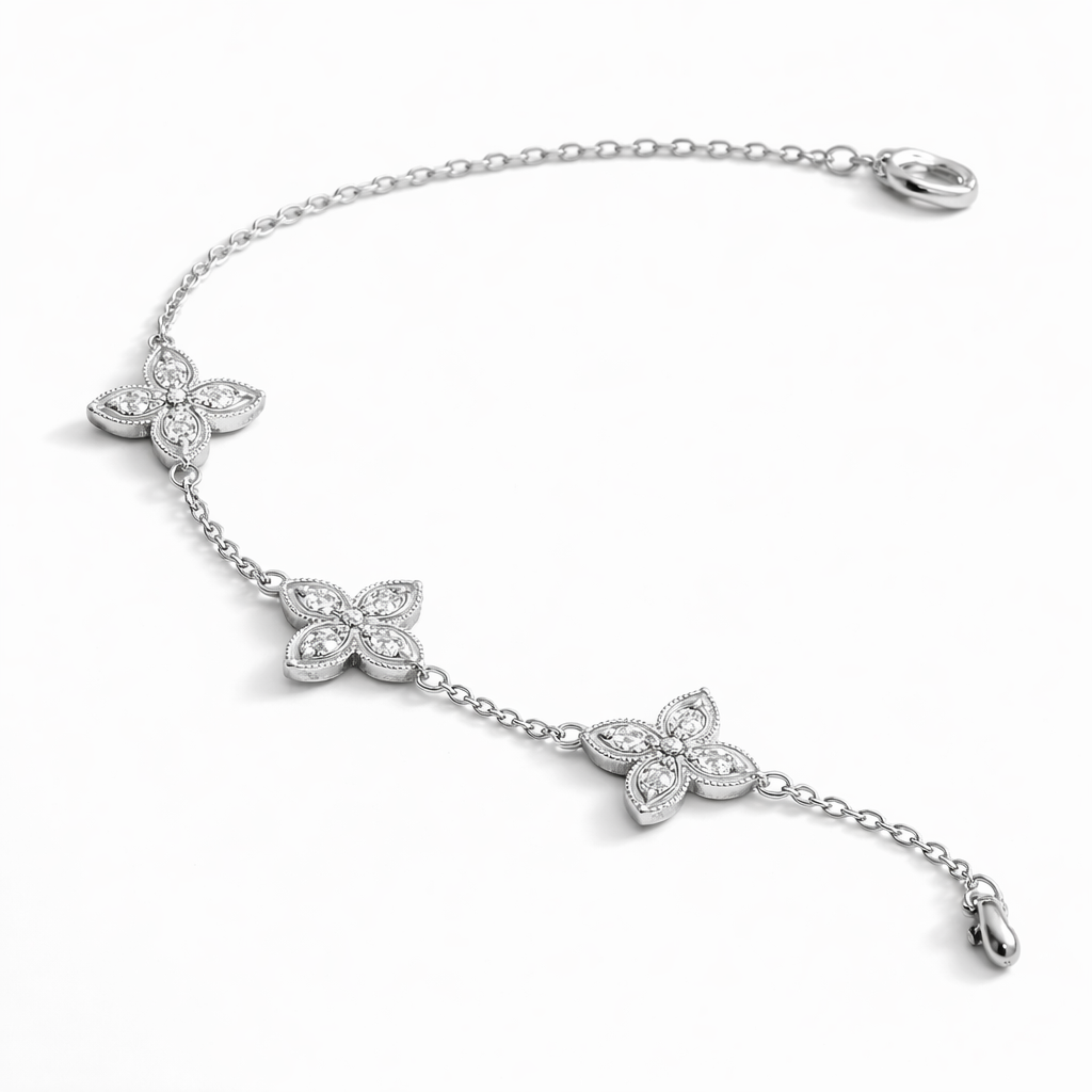 Floral Outline Gold Bracelet