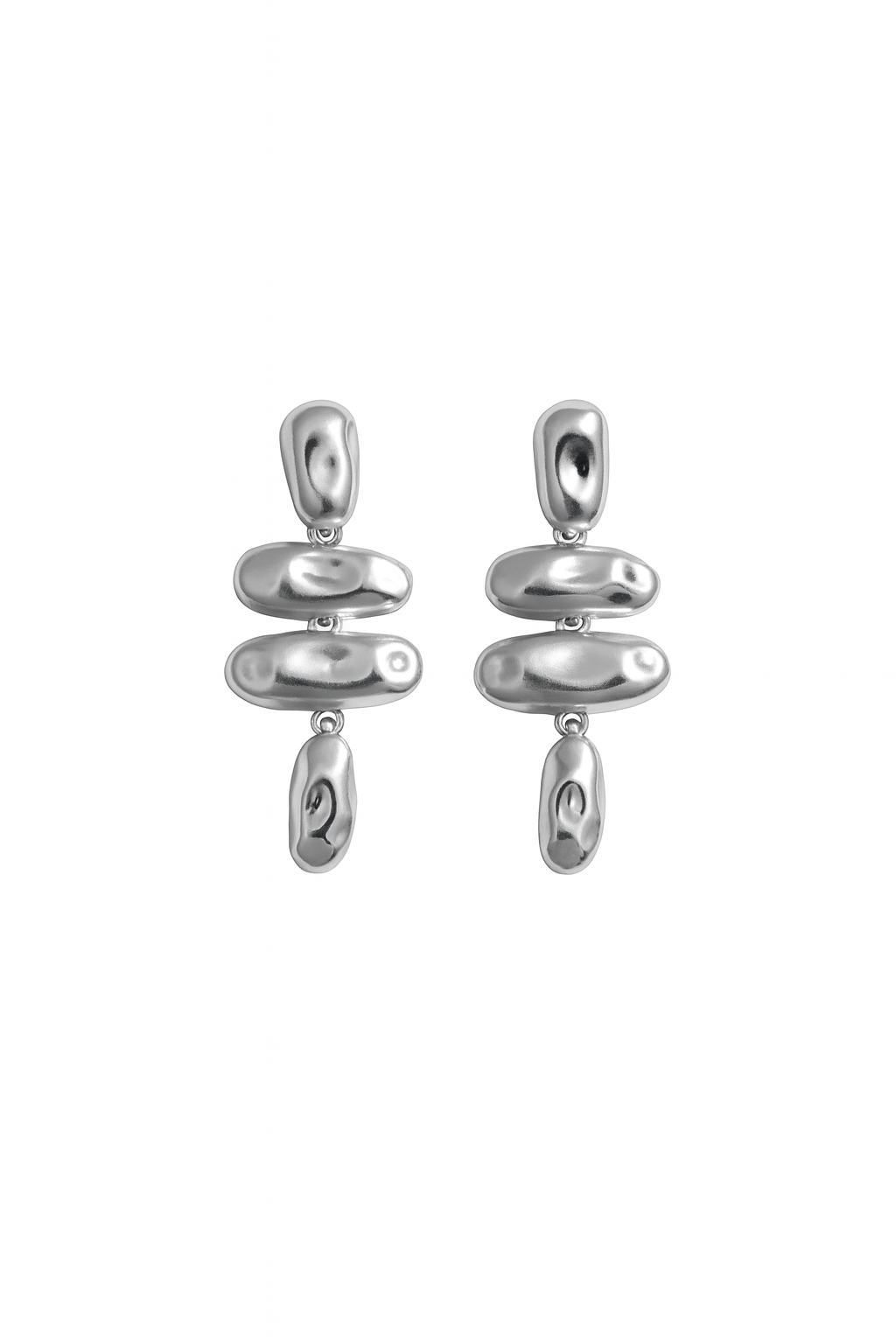 Liquid Drop Silver Earrings