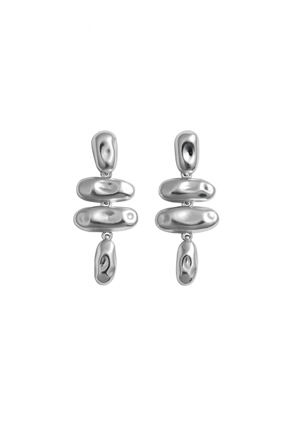 Liquid Drop Silver Earrings