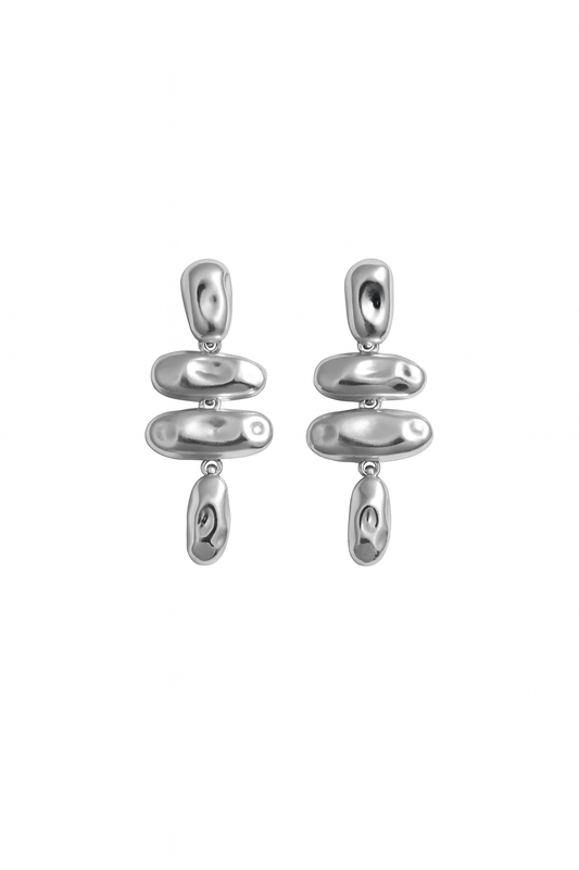 Liquid Drop Silver Earrings