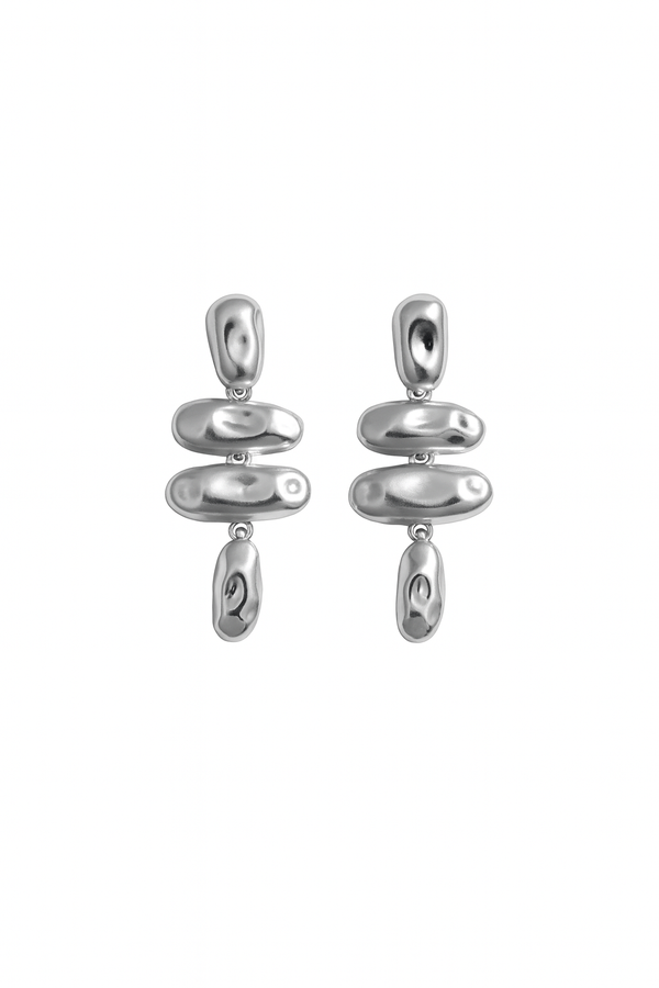 Liquid Drop Silver Earrings
