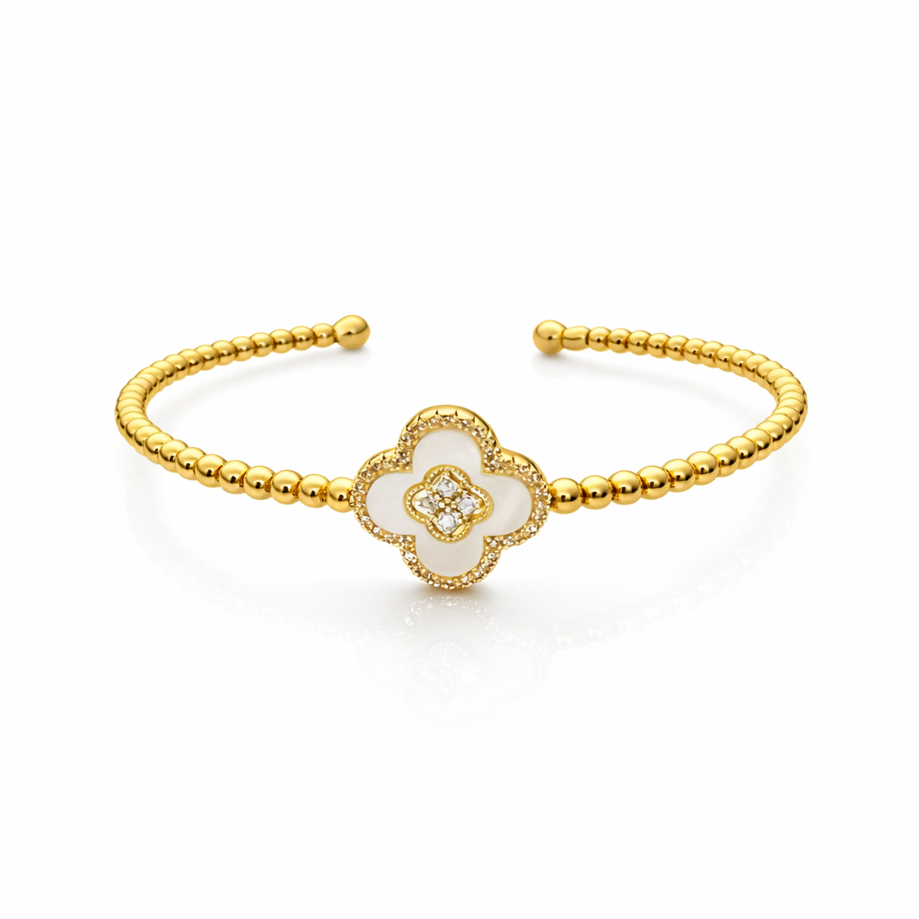 Celestial Clover Beaded Bangle