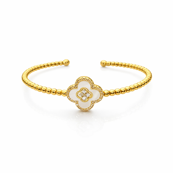 Celestial Clover Beaded Bangle