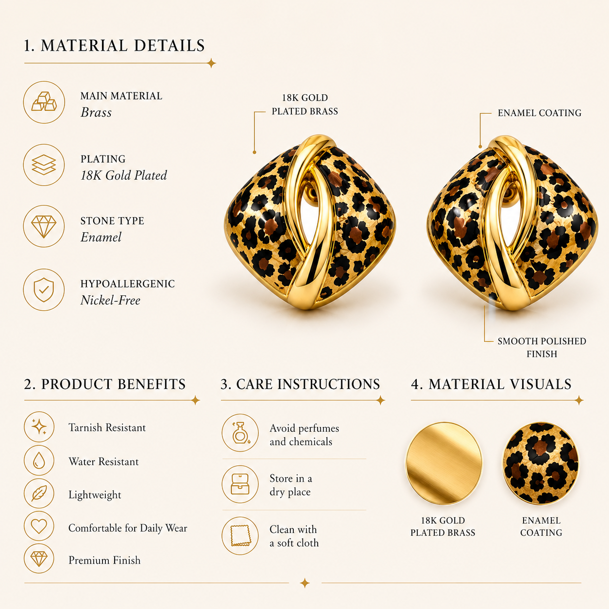 Leopard Twist Earrings