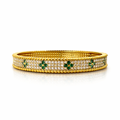 Emerald Glow Crystal Bangle