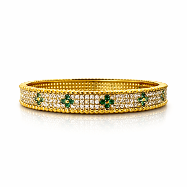 Emerald Glow Crystal Bangle