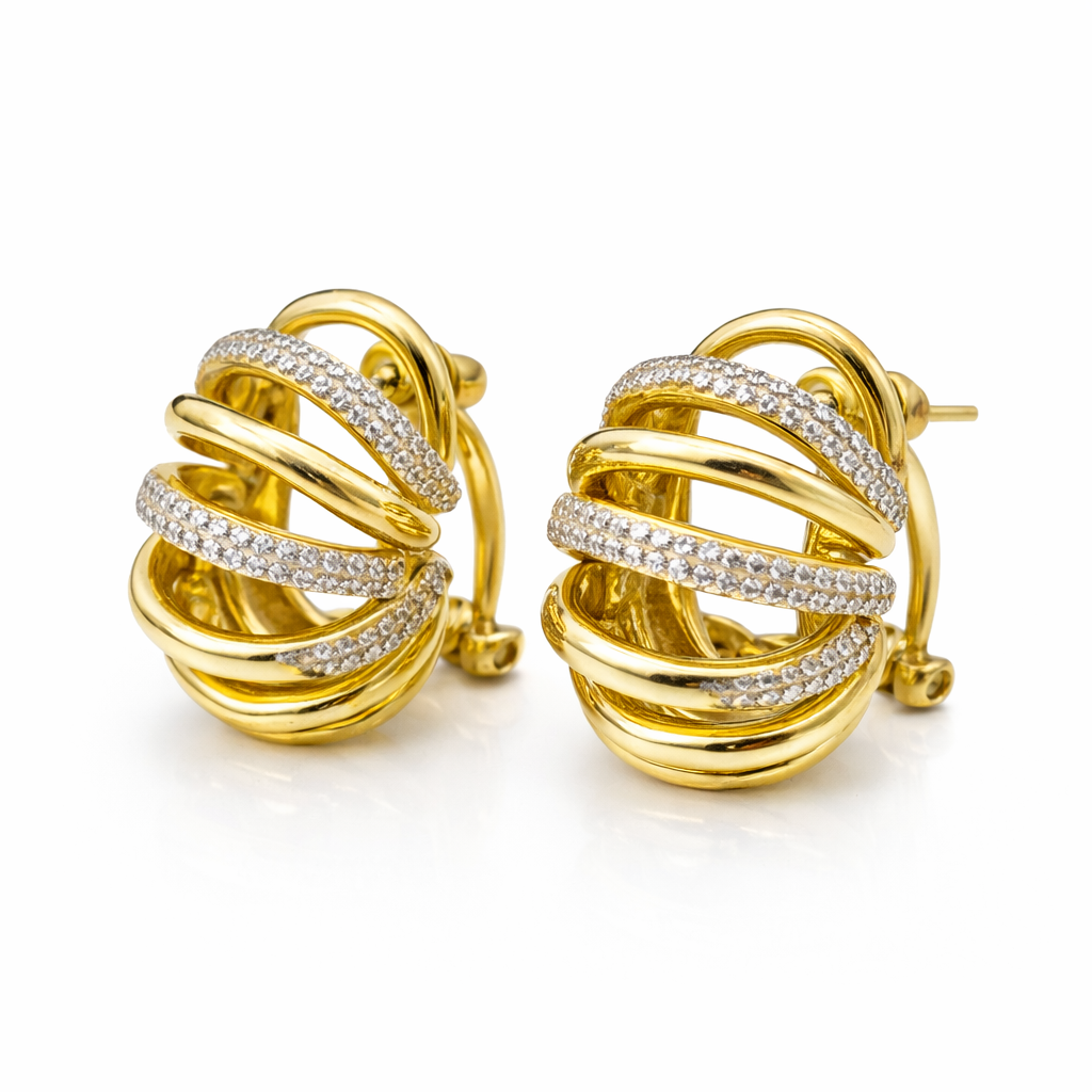 Intertwined Pavé Hoop Earrings