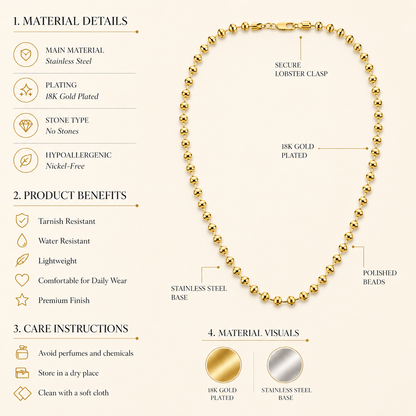 Gold Beaded Necklace