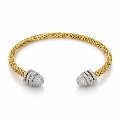 Pavé Crown Twist Bangle