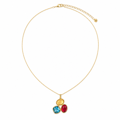 Trio Gemstone Pendant Necklace
