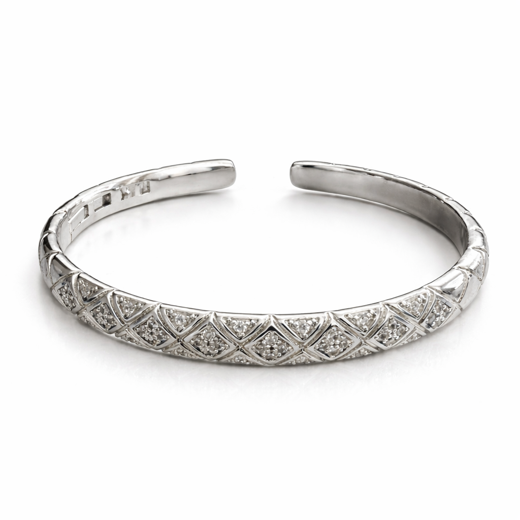 Quilted Sparkle Open Bangle
