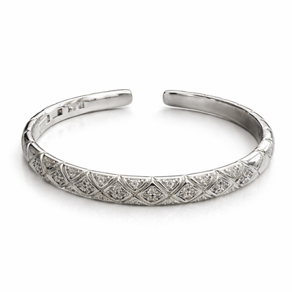 Quilted Sparkle Open Bangle