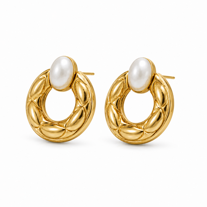 Luna Pearl Hoop Earrings