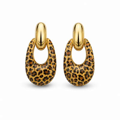 Leopard Drop Earrings