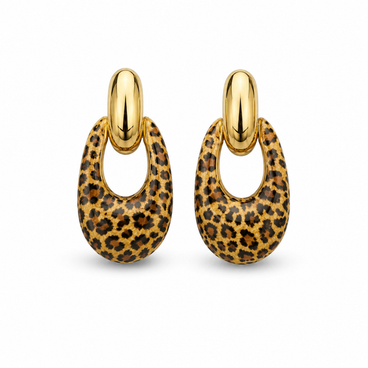 Leopard Drop Earrings
