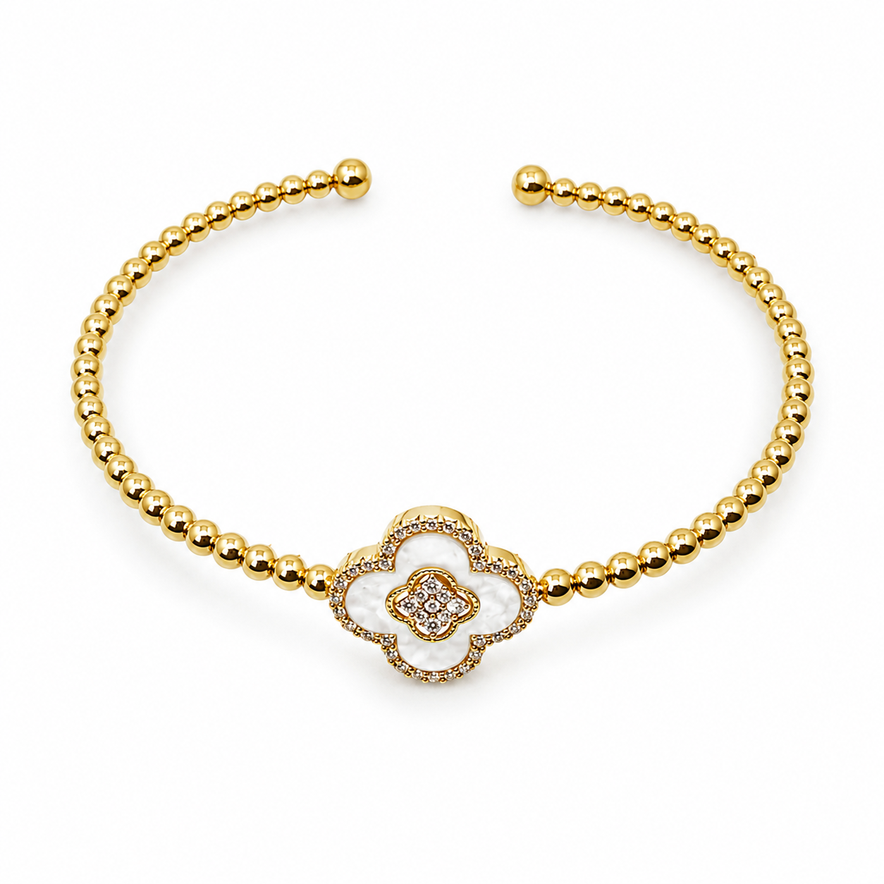 Celestial Clover Beaded Bangle
