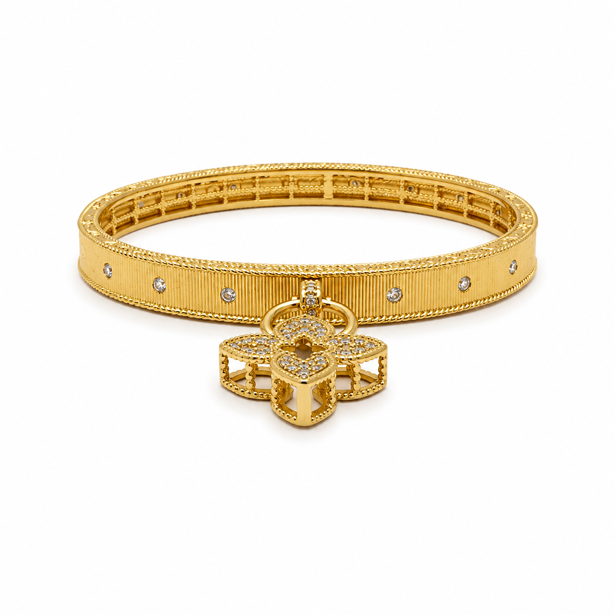 Clover Charm Bangle