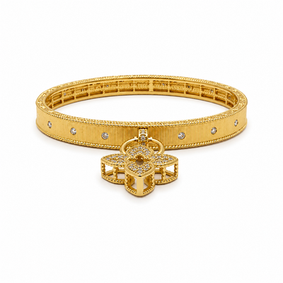 Clover Charm Bangle