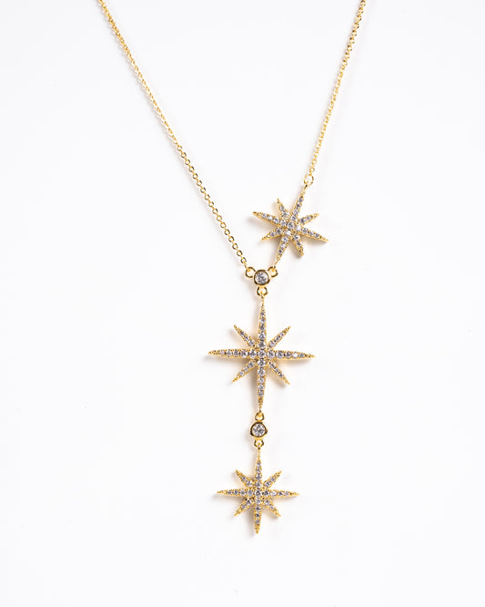 Triple Estrella Dorado Necklace