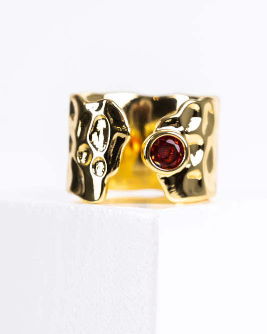 Garnet crown Ring