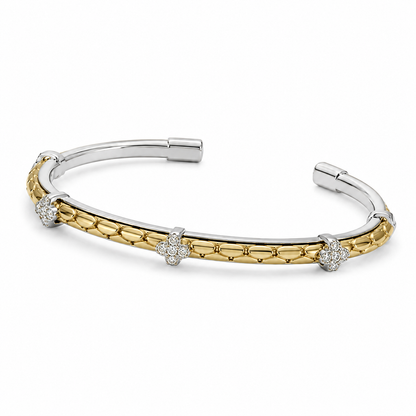Dual Tone Floral Bangle