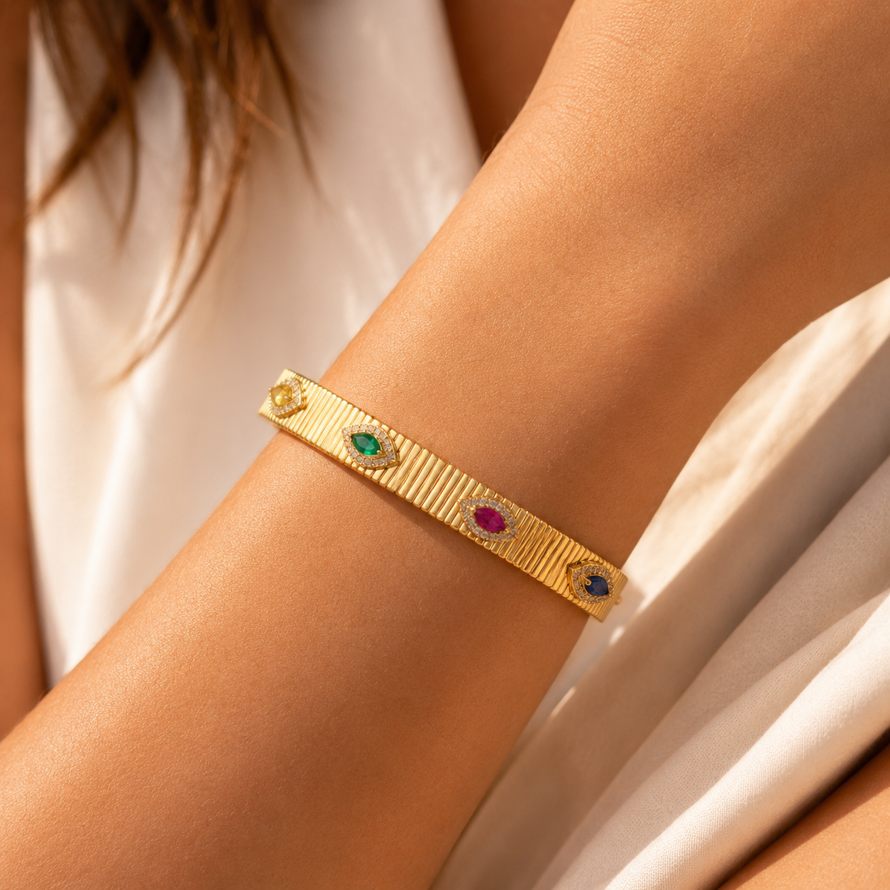 Colorful Evil Eye Bangle