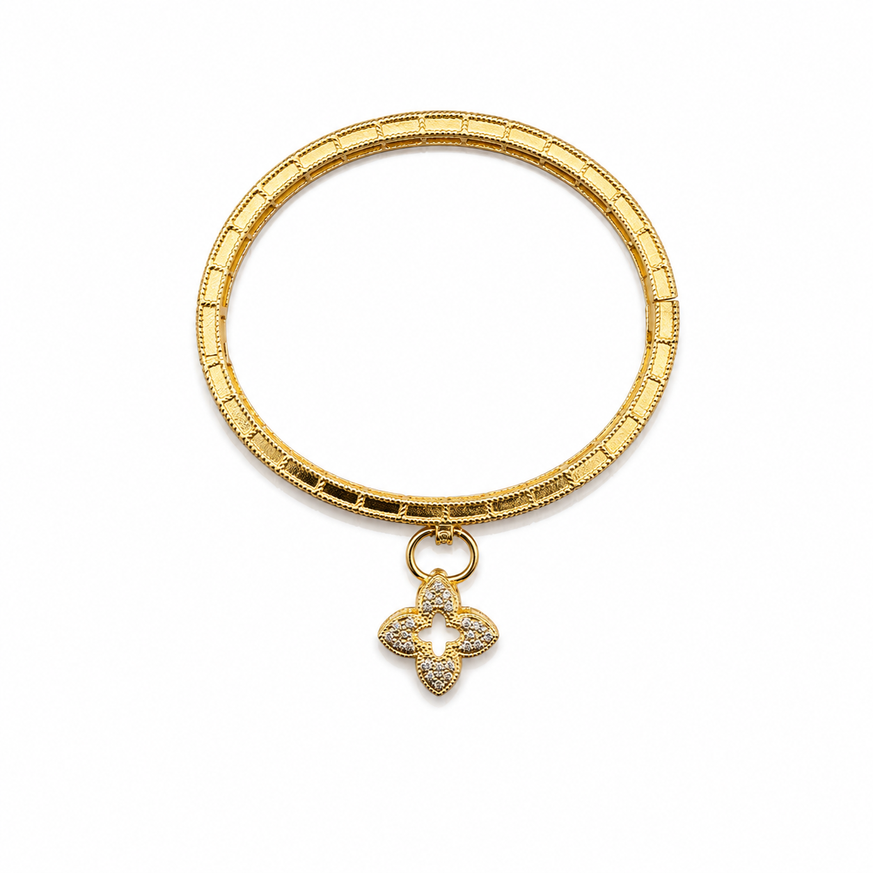 Clover Charm Bangle