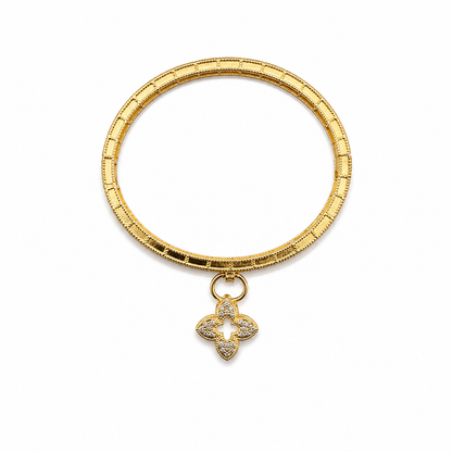 Clover Charm Bangle