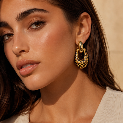 Leopard Drop Earrings