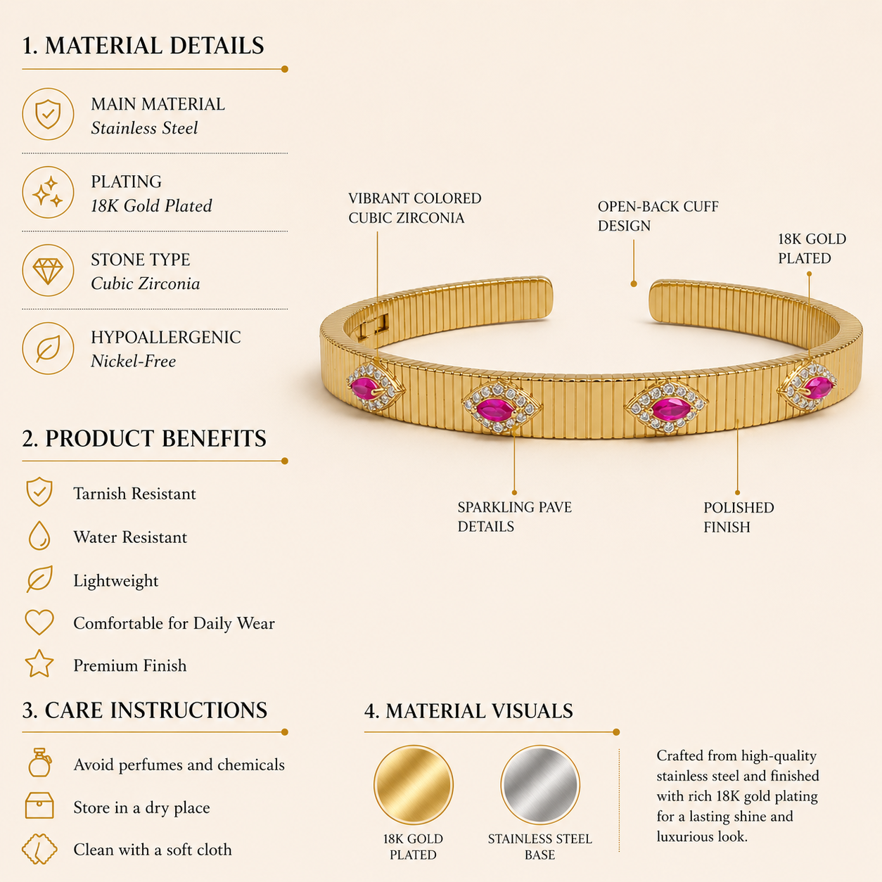 Pink Evil Eye Bangle