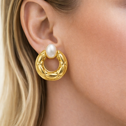 Luna Pearl Hoop Earrings