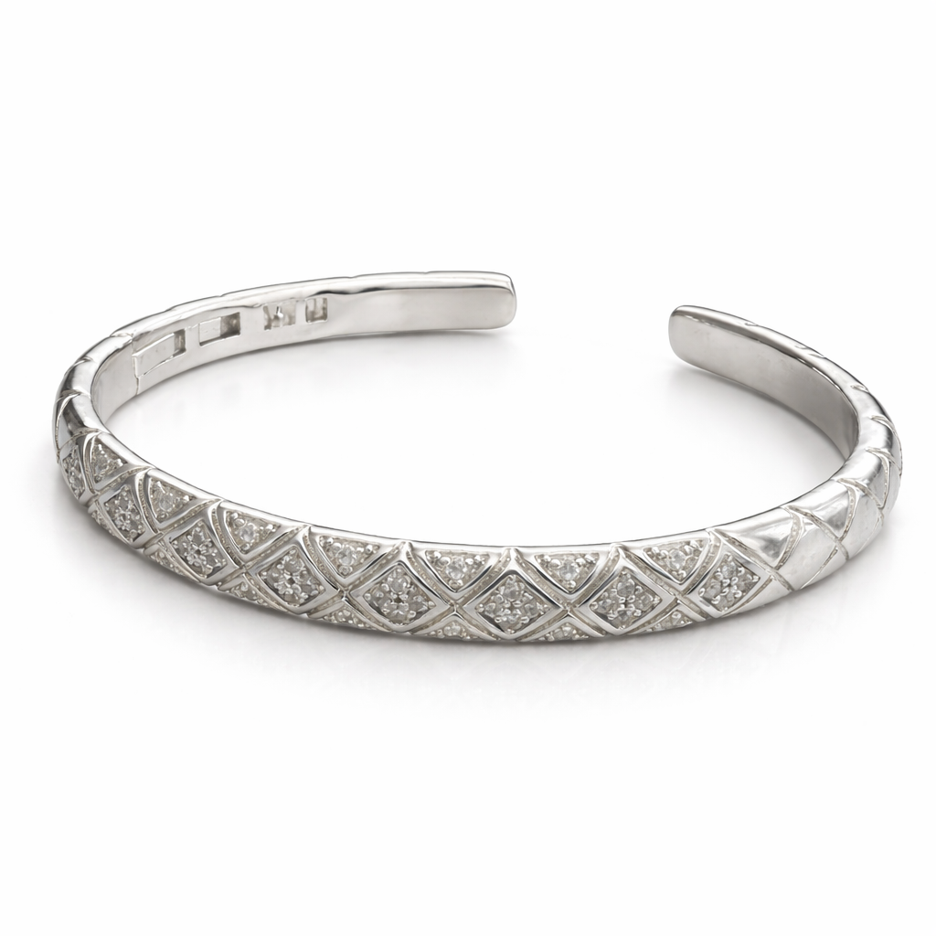 Quilted Sparkle Open Bangle