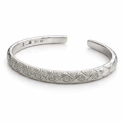 Quilted Sparkle Open Bangle