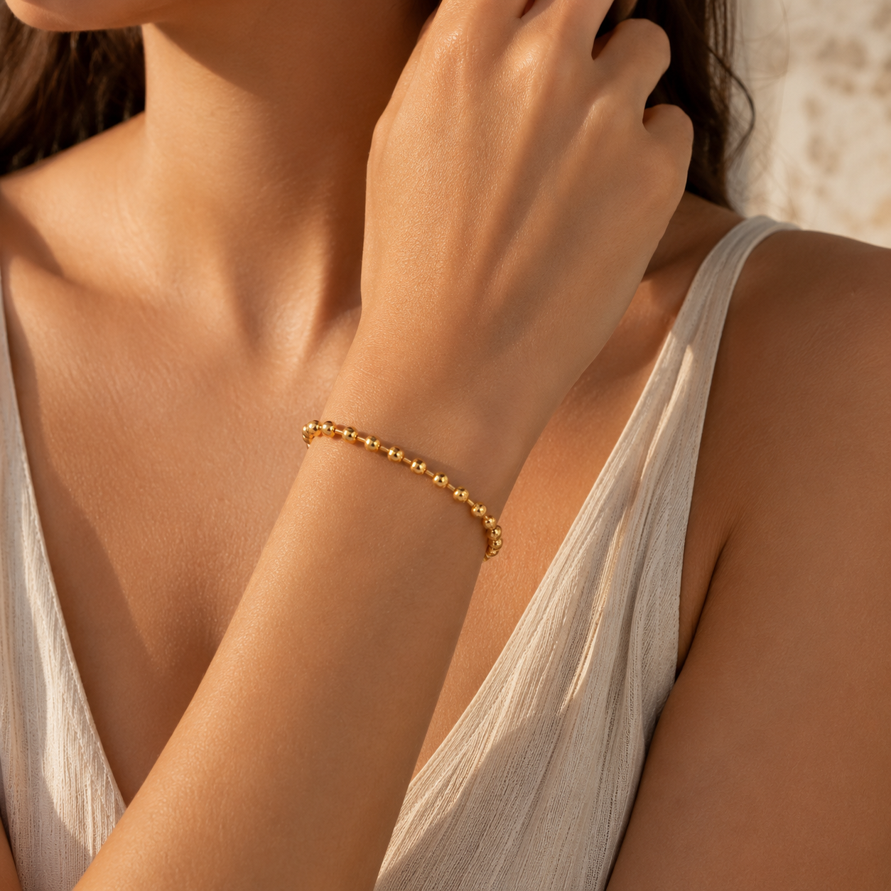 Gold Beaded Bracelet