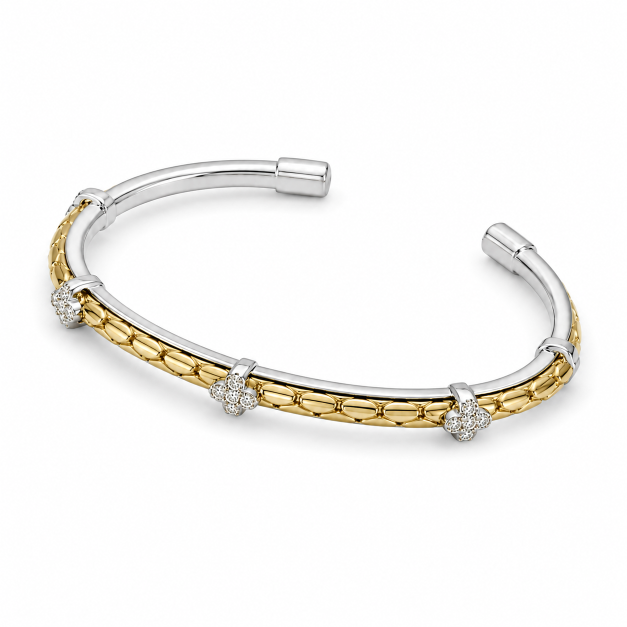 Dual Tone Floral Bangle