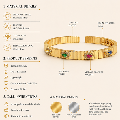 Colorful Evil Eye Bangle
