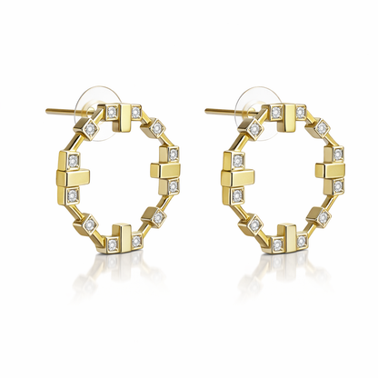 Geo Link Hoop Earrings