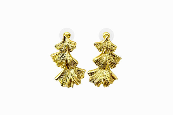 Golden Leaf Drop Earrings