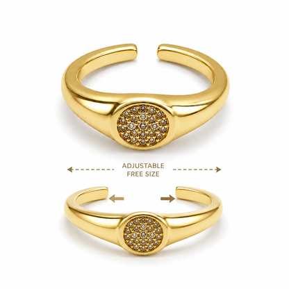 Pavé Circle Pinky Ring