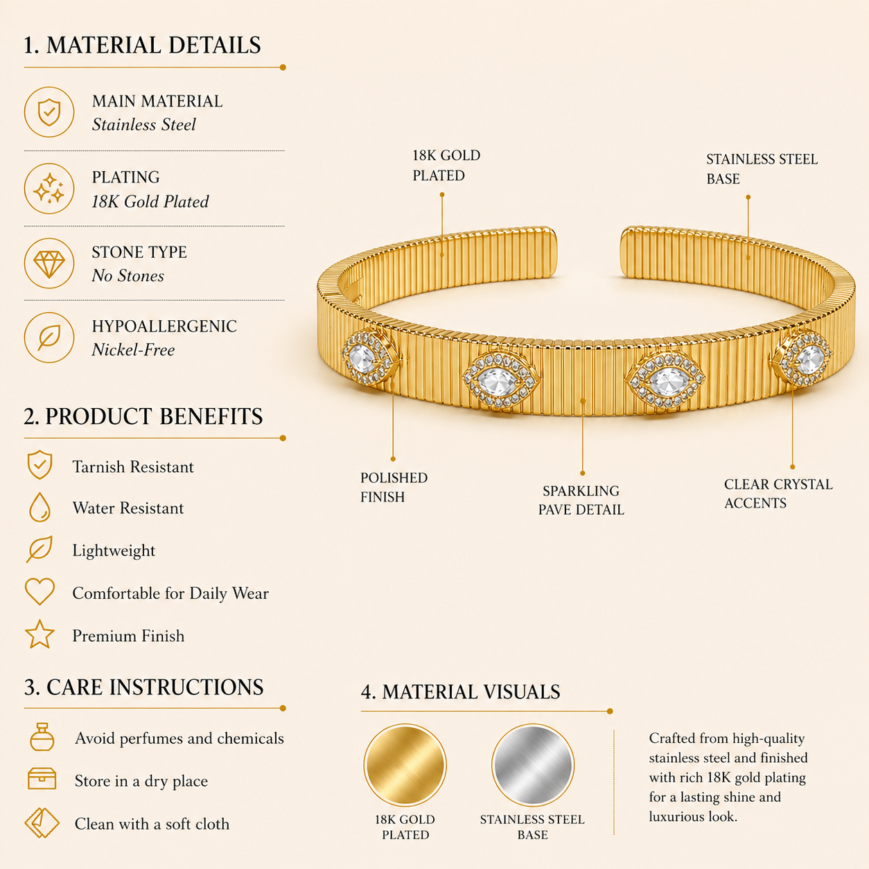 Evil Eye Cuff Bangle