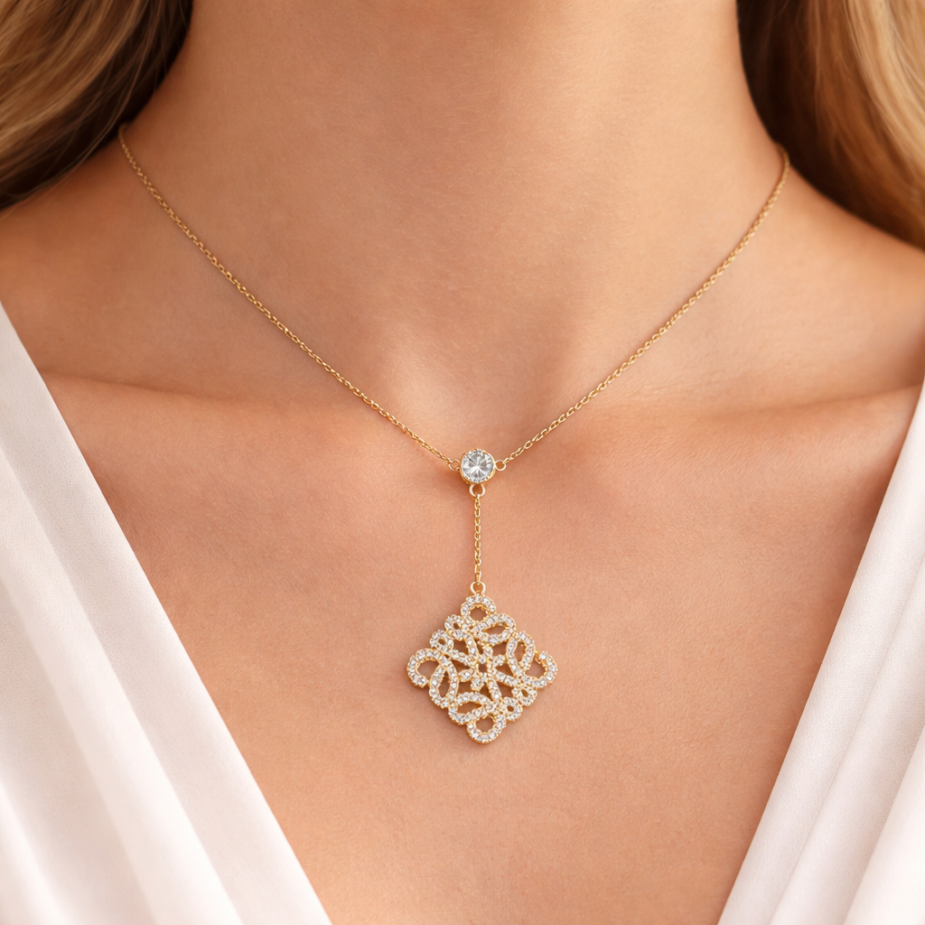 Lattice Drop Necklace