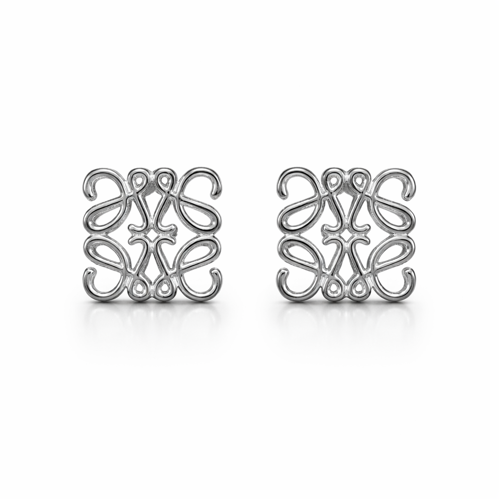 Arabesque Square Stud Earrings