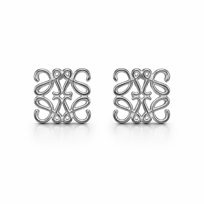 Arabesque Square Stud Earrings